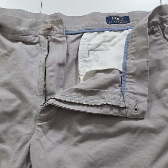 Polo Ralph Lauren Chino Shorts Mens 42 Gray Pockets Zip Cotton Classic Fit 9" - Picture 9 of 14